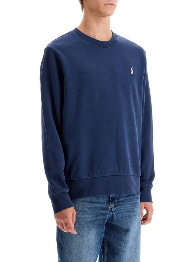 Embroidered Pony Logo Crew Neck Cotton Sweatshirt Cruise Navy - POLO RALPH LAUREN - BALAAN 3