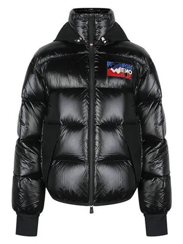 23FW 1A00049 54AN2 999 Marcasin Grenoble Men’s Logo Padded Jacket Black 999071 - MONCLER - BALAAN 1