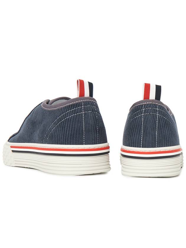 Men's RWB Sole Cotton Low Top Sneakers Navy - THOM BROWNE - BALAAN 7