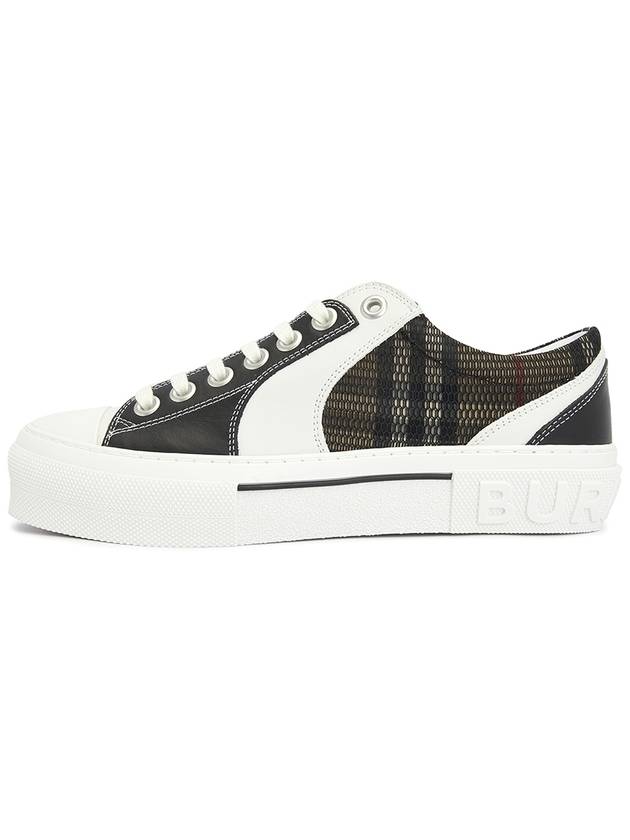 Vintage Check Cotton Mesh Leather Low Top Sneakers Black White - BURBERRY - BALAAN 5