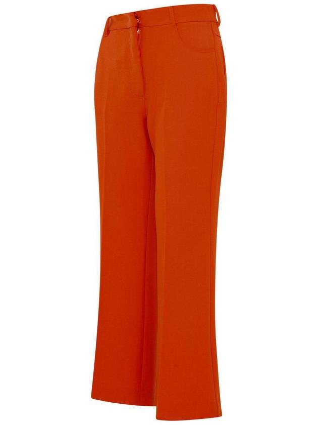 Women's Twill Kick Flare Wide Pants Tangerine - STELLA MCCARTNEY - BALAAN 3