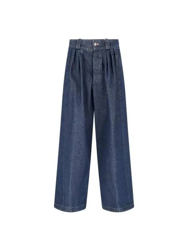 Women's Pleated Wide Jeans Blue - MAISON MARGIELA - BALAAN 2