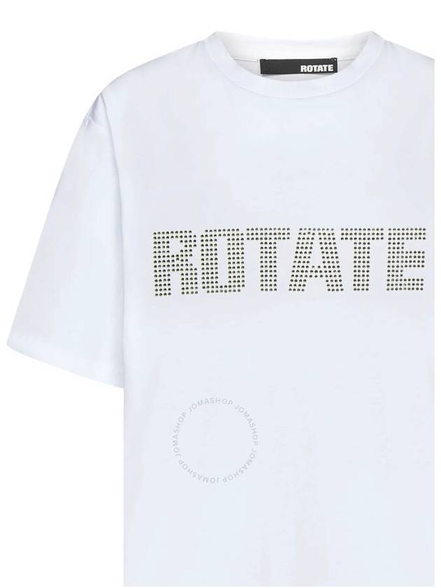 Rotate Rhinestone Logo Aster Cotton T-Shirt, Size Small - ROTATE - BALAAN 3