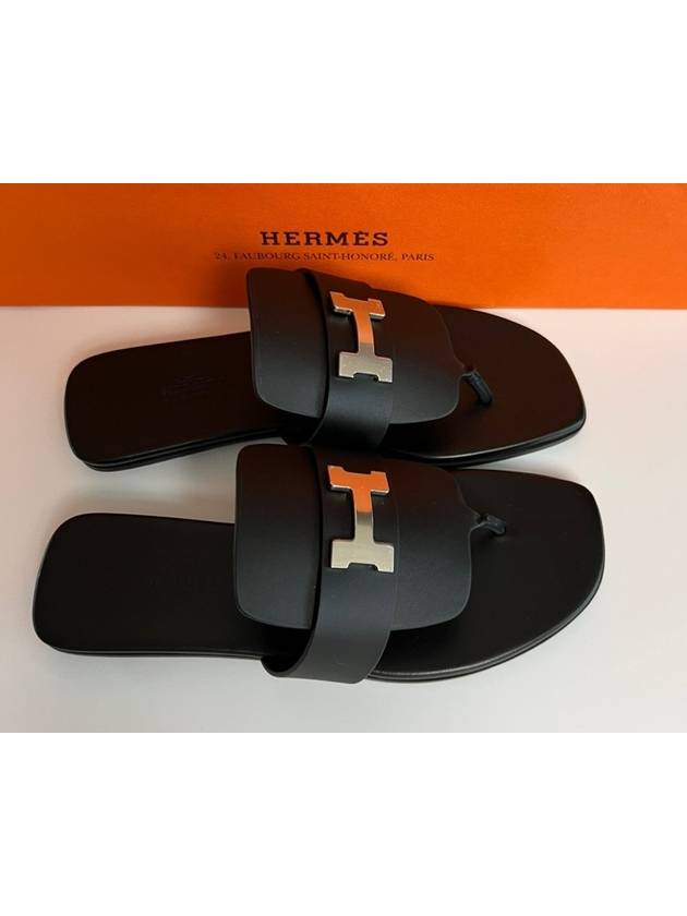 Galerie Gallery Women's Flipflops Mule Sandals Slippers Natural Black H231038Z - HERMES - BALAAN 4