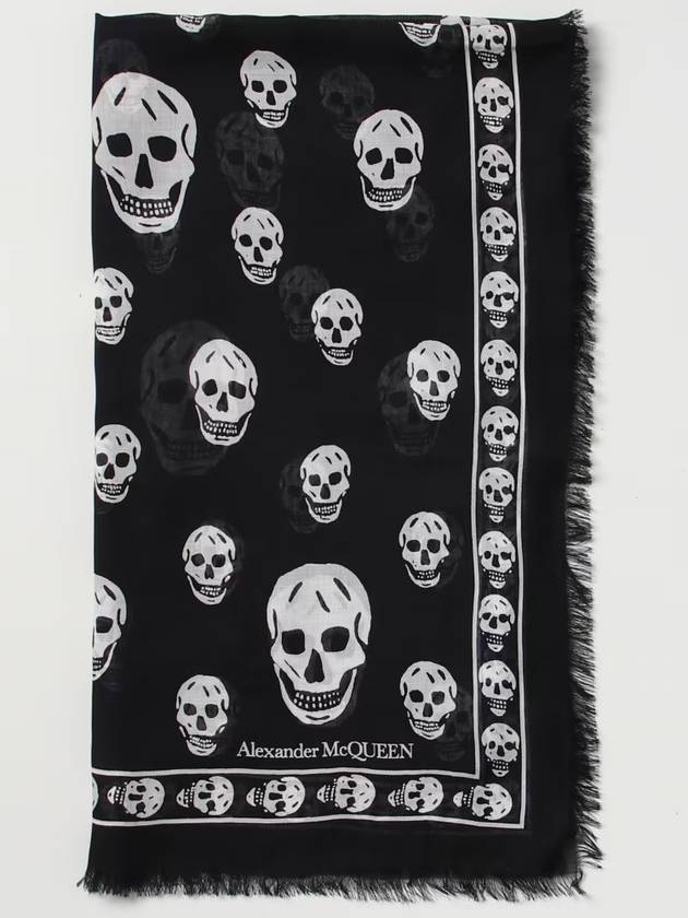 Alexander McQueen Black Skull Print Scarf - ALEXANDER MCQUEEN - BALAAN 2