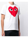 Men's Black Eye Red Double Heart Short Sleeve T-Shirt P1 T026 1 White - COMME DES GARCONS - BALAAN 3