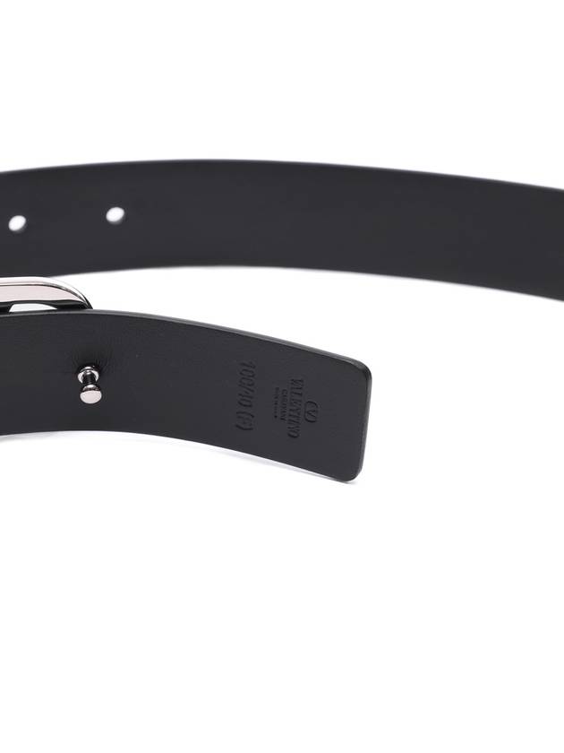 Buckle Leather Belt Black - VALENTINO - BALAAN 7