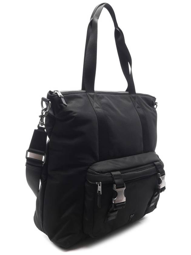 De Coeur Buckle Detail Nylon Tote Bag Black - AMI - BALAAN 4