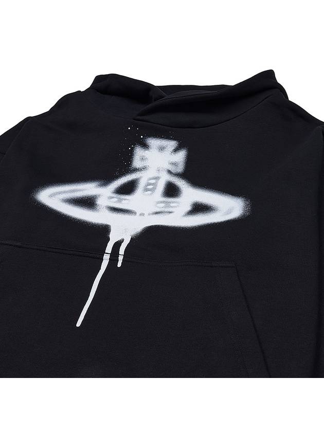 Spray ORB Logo Print Hoodie Black - VIVIENNE WESTWOOD - BALAAN 4