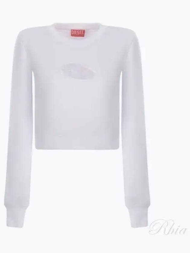 F Slimmy Cutout Logo Crop Sweatshirt White - DIESEL - BALAAN 2