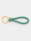 Intrecciato Leather Key Holder Green - BOTTEGA VENETA - BALAAN 4