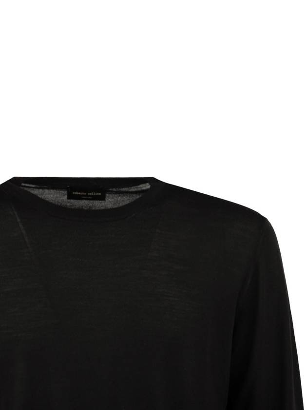 Roberto Collina Black Ultrafine Merino Wool Sweater - ROBERTO COLLINA - BALAAN 3