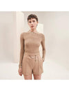 Do Re Boucle Cashmere V Knit Top Beige - HERMES - BALAAN 2