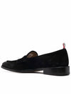 Men's Varsity Suede Loafers Black - THOM BROWNE - BALAAN.