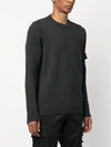 Logo Patch Crew Neck Wool Knit Top Melange Charcoal - STONE ISLAND - BALAAN 4