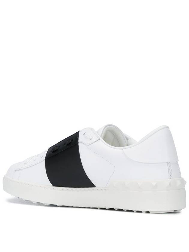 Open Calfskin Low Top Sneakers White Black - VALENTINO - BALAAN 3