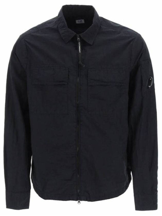 Chrome R Lens Wappen Overshirt Zip-up Jacket Black - CP COMPANY - BALAAN 1