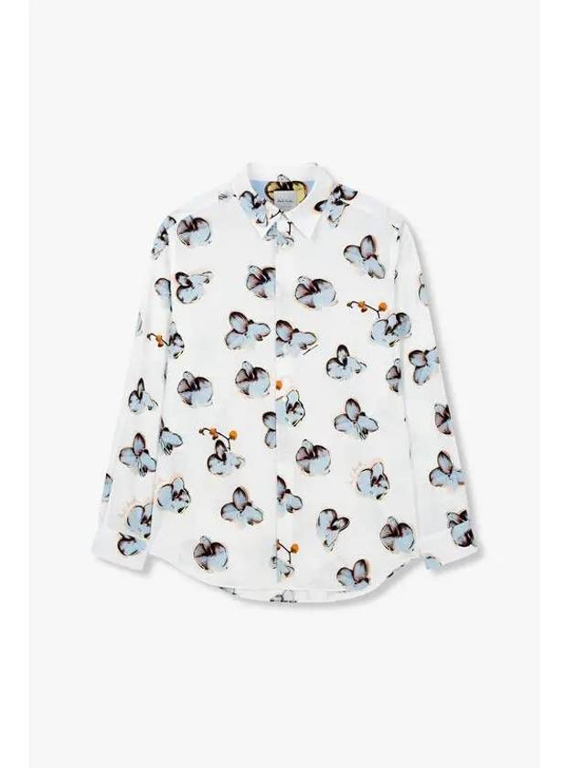 Flower pattern regular fit shirt white - PAUL SMITH - BALAAN 1