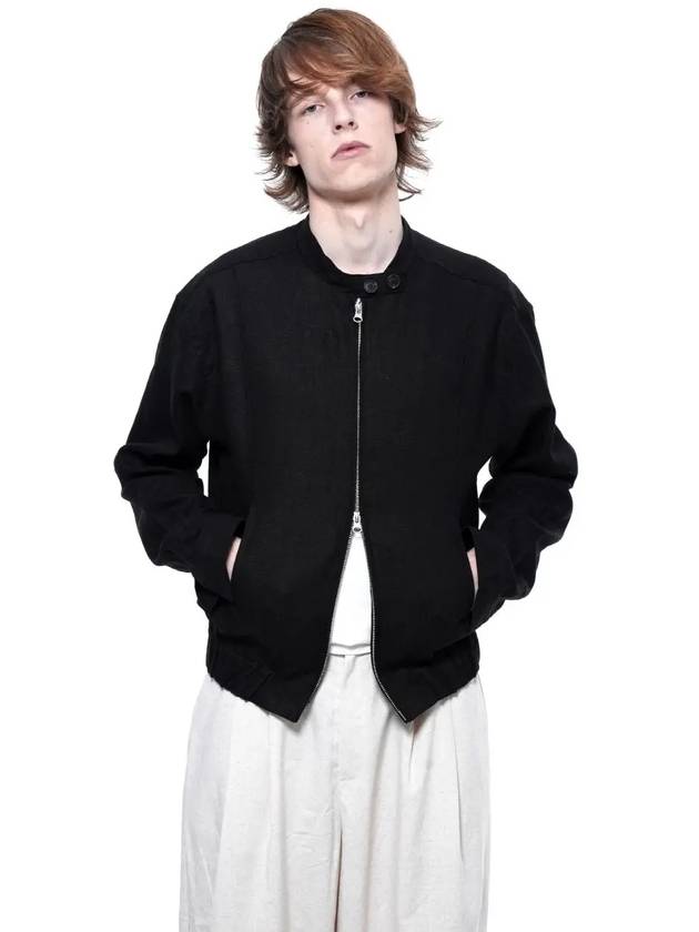 Herrington Linen Biker Varsity Jacket Black - CHANCE'S NOI - BALAAN 1