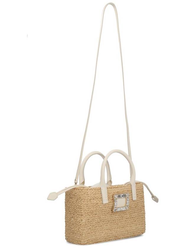 Women's VIVSKATE Straw Small Tote Bag Beige - ROGER VIVIER - BALAAN 4