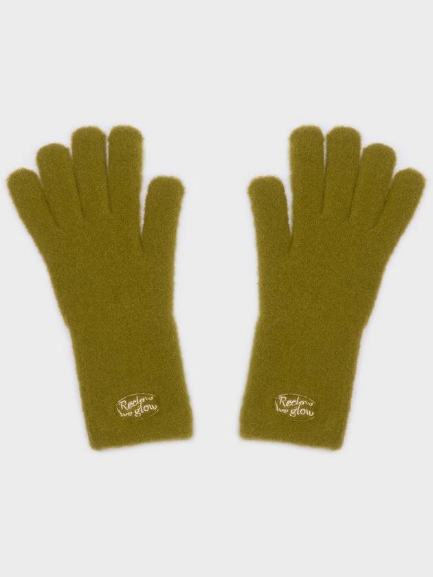 FLUFFY LOGO GLOVE OLIVE - RECLOW - BALAAN 6