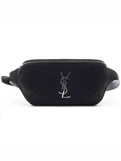 Cassandre Classic Canvas Leather Belt Bag Black - SAINT LAURENT - BALAAN 2