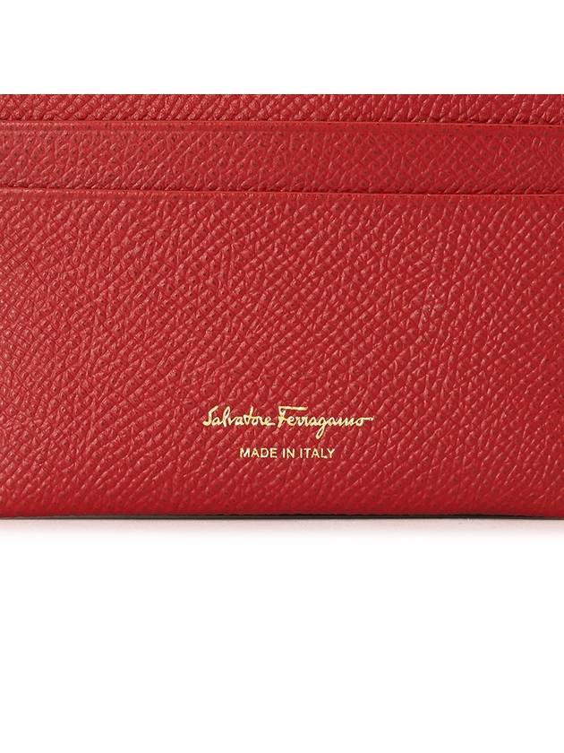 Gancini Card Wallet Lipstick Red - SALVATORE FERRAGAMO - BALAAN 7