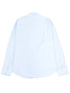 Heart Logo Boxy Fit Button Long Sleeve Shirt Sky Blue - AMI - BALAAN 3