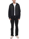 Logo Patch Padded Wool Cardigan Black - MONCLER - BALAAN 4