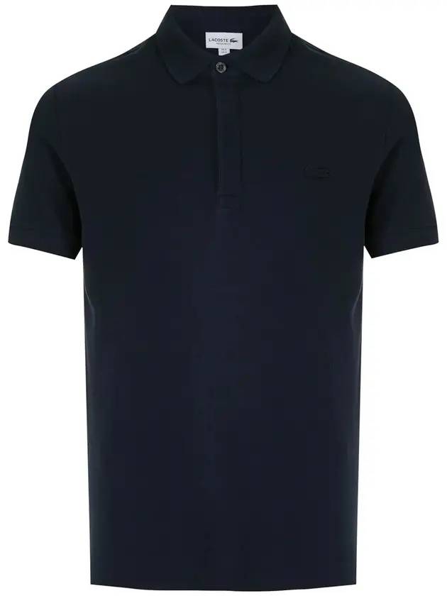 Men's Paris Regular Fit Stretch Cotton Pique Short Sleeve Polo Shirt Navy - LACOSTE - BALAAN 1