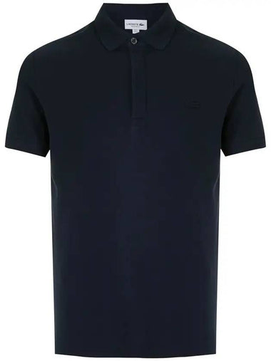 Men's Paris Regular Fit Stretch Cotton Pique Short Sleeve Polo Shirt Navy - LACOSTE - BALAAN 1