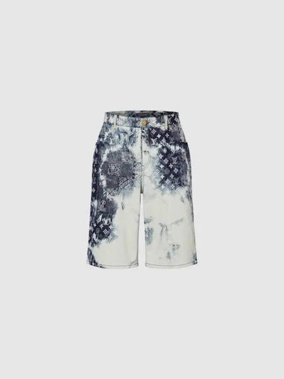 Men's Monogram Bandana Denim Shorts Blue - LOUIS VUITTON - BALAAN 2