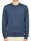 Men's Crew Neck Wool Knit Blue - DRUMOHR - BALAAN 2