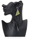 Women's Triangle Logo Earrings Green - PRADA - BALAAN 10