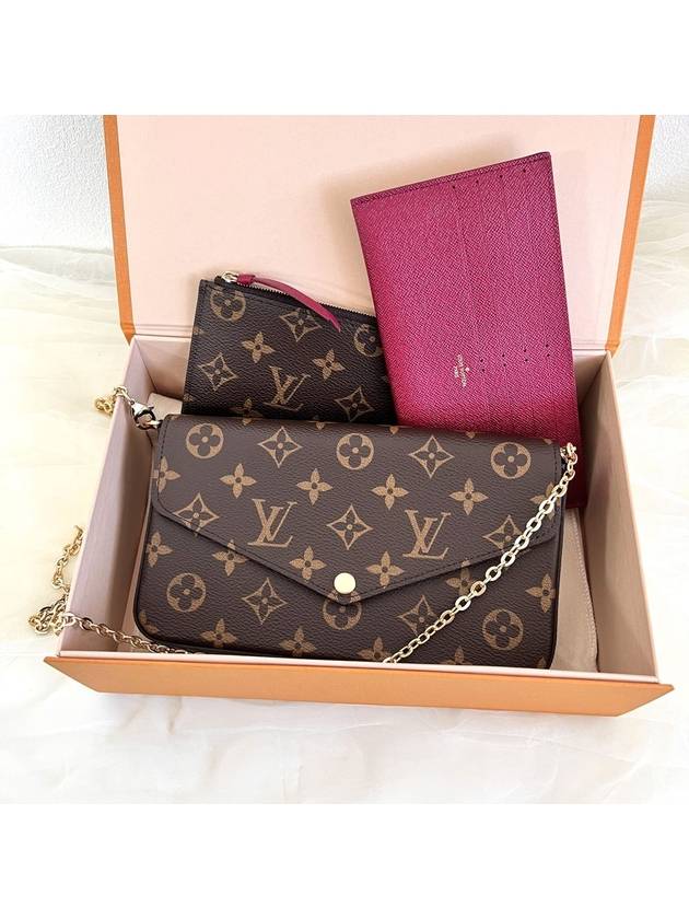 Felicie Pochette Monogram Shoulder Bag Fuchsia Brown - LOUIS VUITTON - BALAAN 3