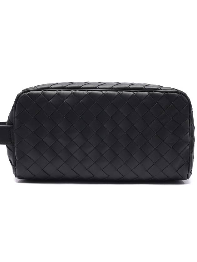 Men's Intrecciato Travel Pouch Bag Black - BOTTEGA VENETA - BALAAN.