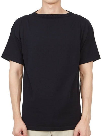 Men's Boatman Short OrGANNIc Cotton Short Sleeve Knit Top Navy - ANDERSEN-ANDERSEN - BALAAN 2