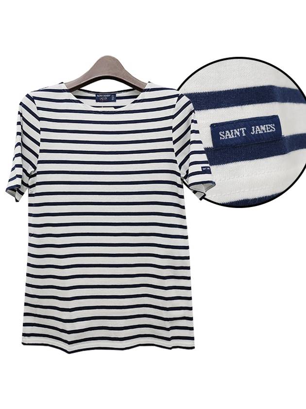 Levant Modern Striped Short Sleeve T-Shirt Marine - SAINT JAMES - BALAAN 2