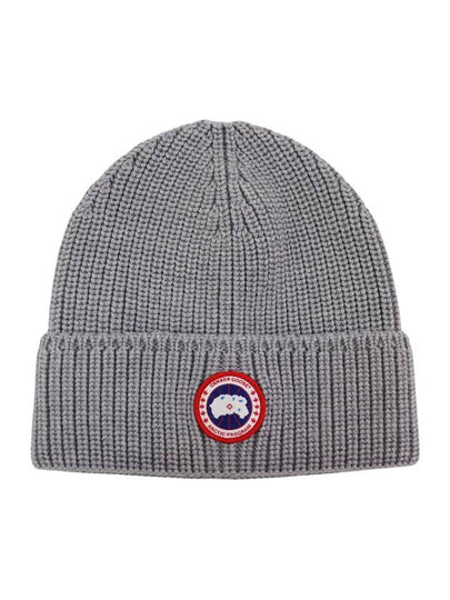 Logo Arctic Disc Rib Beanie Heather Grey - CANADA GOOSE - BALAAN 2