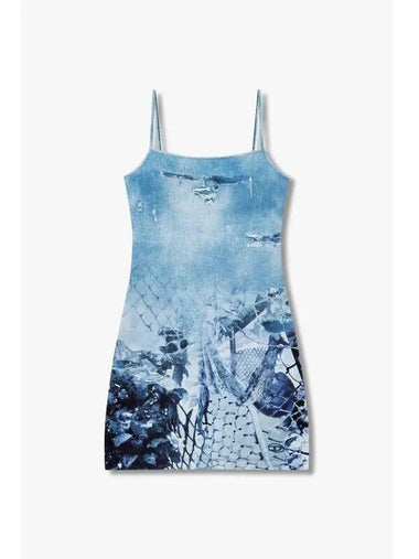 Women s printed stretch dress blue - DIESEL - BALAAN 1