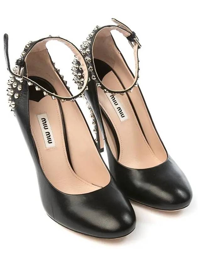 Studded leather heel black 5I9381 - MIU MIU - BALAAN 3