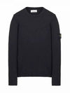 Wappen Patch Crew Neck Knit Top Black - STONE ISLAND - BALAAN 2