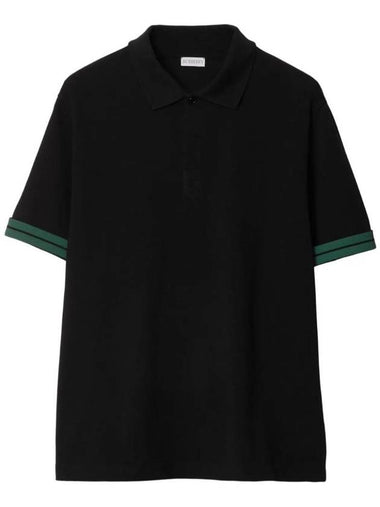 Striped Cuff Polo Shirt Black - BURBERRY - BALAAN 1