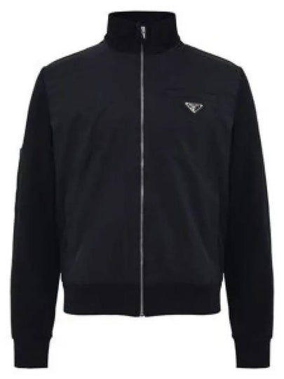 Sweatshirt With Re-Nylon Details Black - PRADA - BALAAN 2