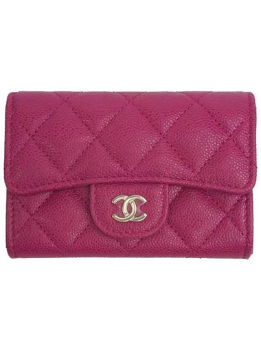 Classic Flap Caviar Card Wallet Gold Pink - CHANEL - BALAAN 1