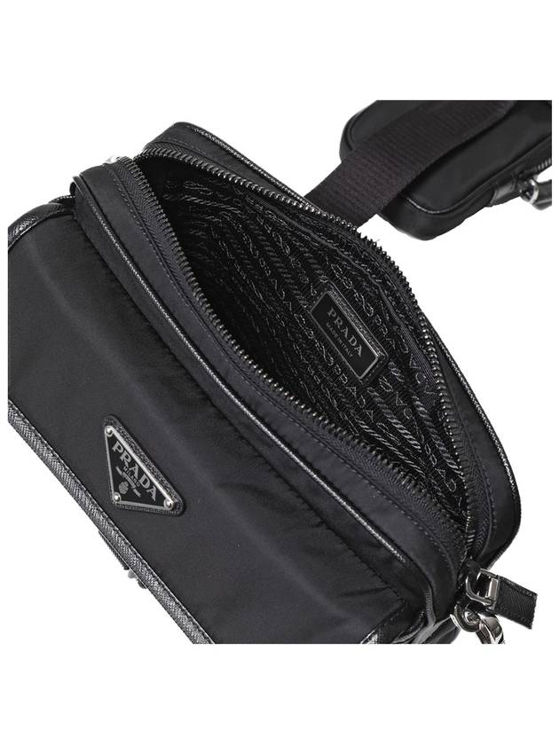 Re-Nylon Saffiano Leather Shoulder Bag Black - PRADA - BALAAN 7