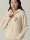 Influencer Seyoung wh Raglan Half Jip up Wool Knit Cream - SORRY TOO MUCH LOVE - BALAAN 2