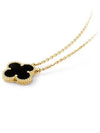 Van Cleef & Arpels Vintage Alhambra Pendant Nacklace Yellow Gold Onyx - VANCLEEFARPELS - BALAAN 5