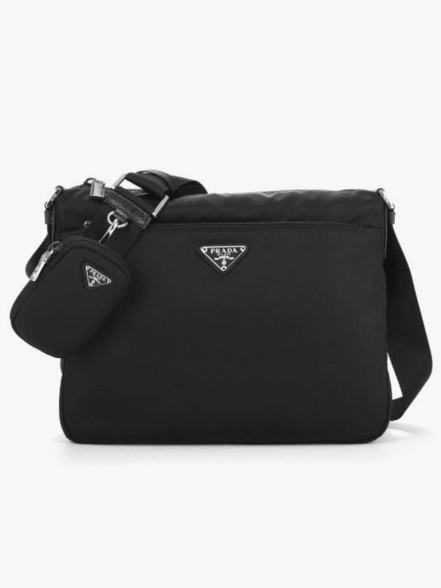 Triangle Logo Re-Nylon Pocket Cross Bag Black - PRADA - BALAAN 3