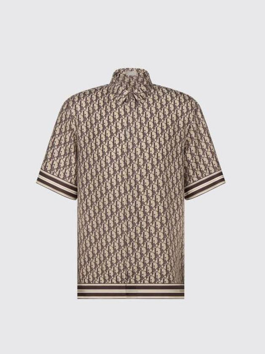 Oblique Short Sleeve Shirt Brown - DIOR - BALAAN 1